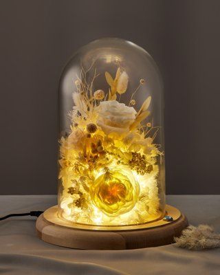 Glass domе with lights "Tenderness of touch" 100466 фото
