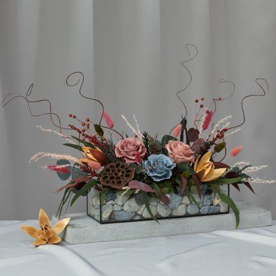 Glass vase (pallet) "Wild orchid" 101447 фото