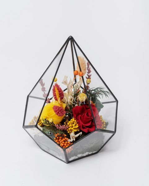 Glass vase (drop) "Autumn Garden" 101070 фото
