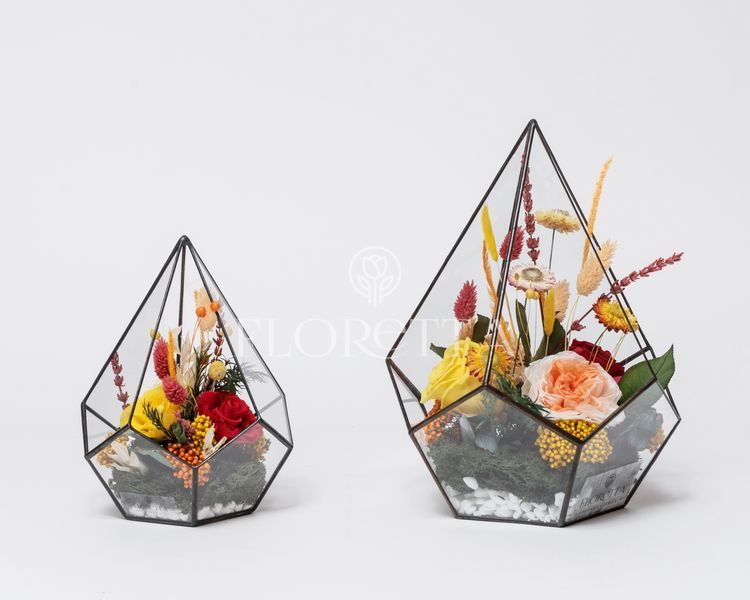 Glass vase (drop) "Autumn Garden" 101070 фото