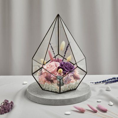 Glass vase (drop) Lavender sleep" 101453 фото