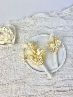 Boutonniere for the groom "Snow-white luxury" big 101586 фото