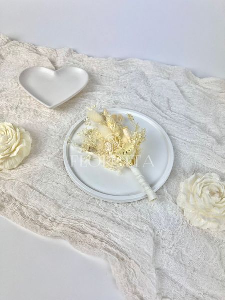 Boutonniere for the groom "Snow-white luxury" big 101586 фото