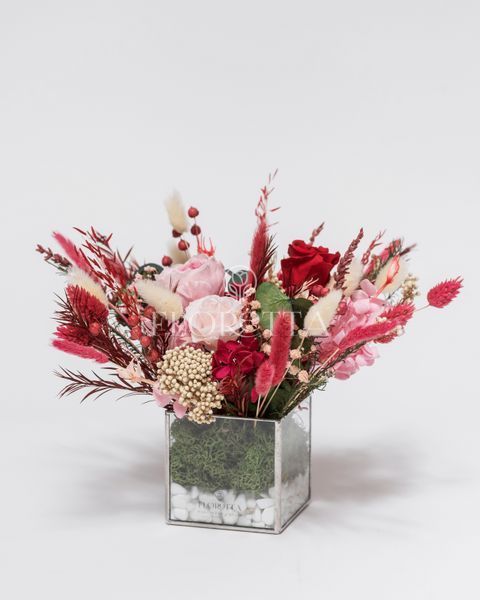 Glass vase (cube) "Festive mood" 100264 фото