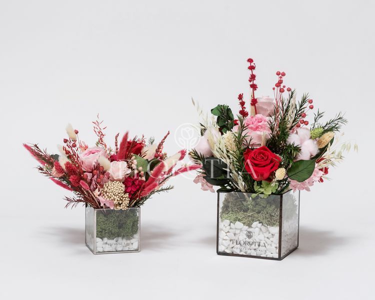 Glass vase (cube) "Festive mood" 100264 фото