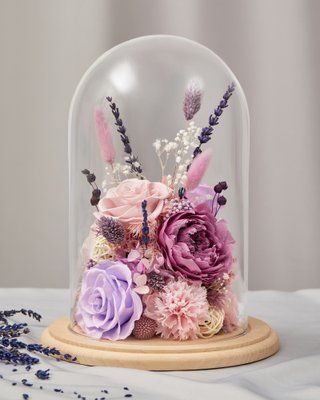 Glass dome "Lavender tenderness" 100555 фото