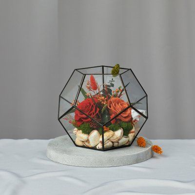 Glass vase (ball) "Terracotta" 101232 фото