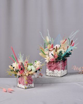 Glass vase (cube) "Нeart of the princess" 100500 фото